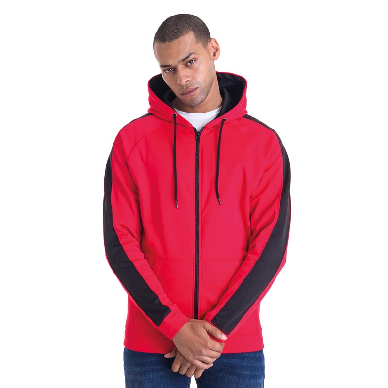 Sports polyester zoodie - Fire Red/Jet Black S